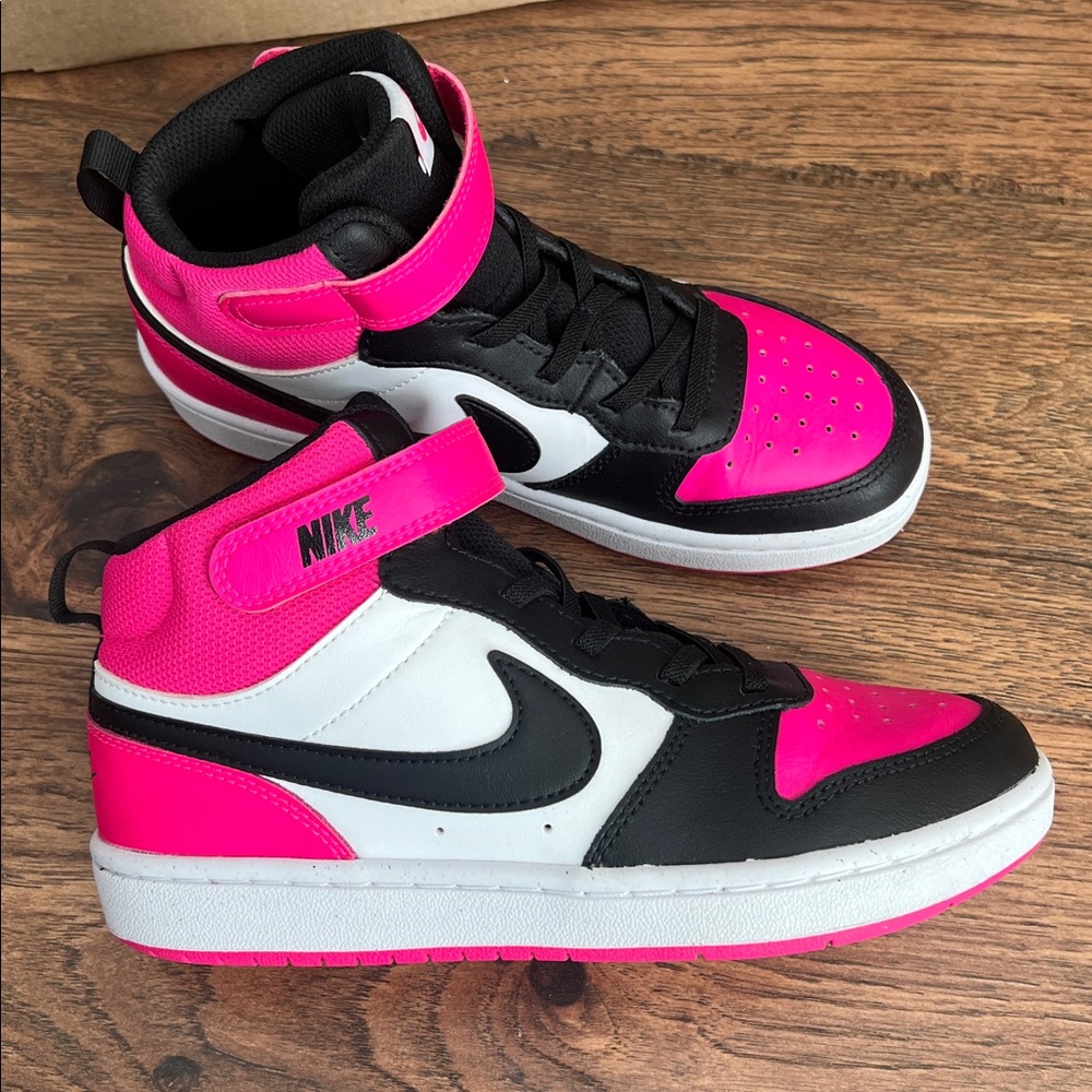 Nike Black and Pink High-Top Sneakers